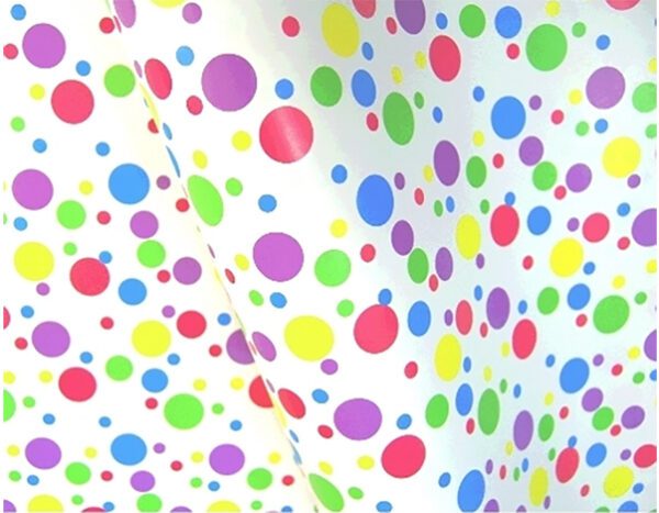 Paper Roll Multi Colour Spots On White 50cm X 60m