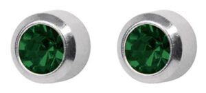 Silver Stud Birthstone Emerald (may)