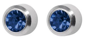 Silver Stud Birthstone Sapphire (september)