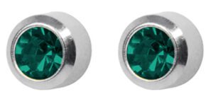 Silver Stud Birthstone Blue Zircon (december)