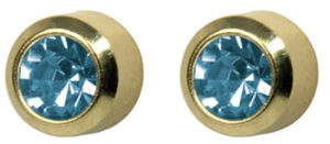Gold Stud Birthstone Aquamarine (march)