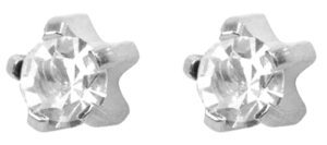 Silver Stud Star Large Diamond