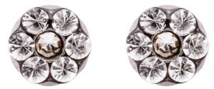 Silver Stud Large Crystal Daisy