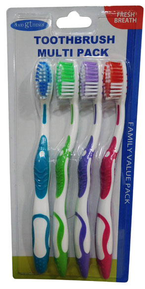 Adult Value 4 Pack Medium Toothbrush Display Of 12