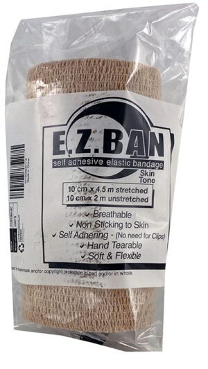 Ez Ban Cohesive Bandage Tan (10cm X 4.5m Stretched)