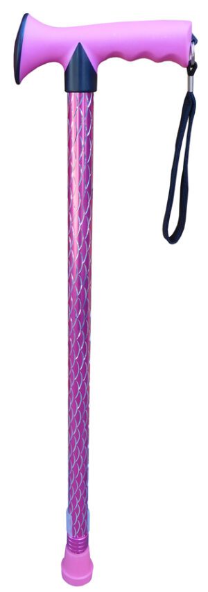Surgical Basics Walking Stick Engraved Pink Soft Grip Handle 68-90cm