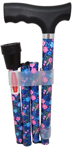 Walking Stick Cherry Blossom Folding Adjustable 83-95cm