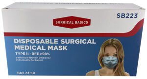 Surgical Basics Face Mask Bfe98 Display Of 50