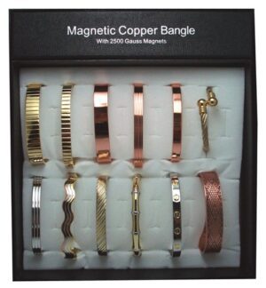 Magnetic Wrist Bangles Copper (12 Designs) Display Of 12