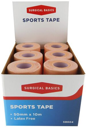 Surgical Basics Sports Tape (5cm X10m) Display Of 12