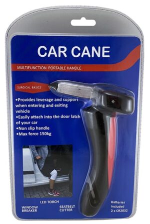 Surgical Basics Car Cane - (handle For Car Door Hammer Belt Cutter & Torch)