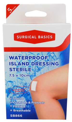 Surgical Basics Waterproof Dressing 5 Piece 7.5 X 10cm