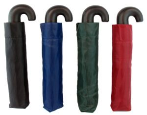 Umbrella Folding Assorted Colours Crook Handle