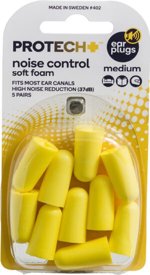 Protech Medium Yellow Ear Plugs (5 Pairs)