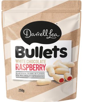 Darrell Lea Raspberry Liquorice White Chocolate Bullets 3 Pack