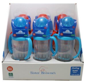 Sister Brownes Bottle W/hdles Sil Teat 250ml (2 Colours)