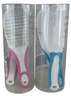 Sister Brownes Brush & Comb Set Cylinder (pink/blue)