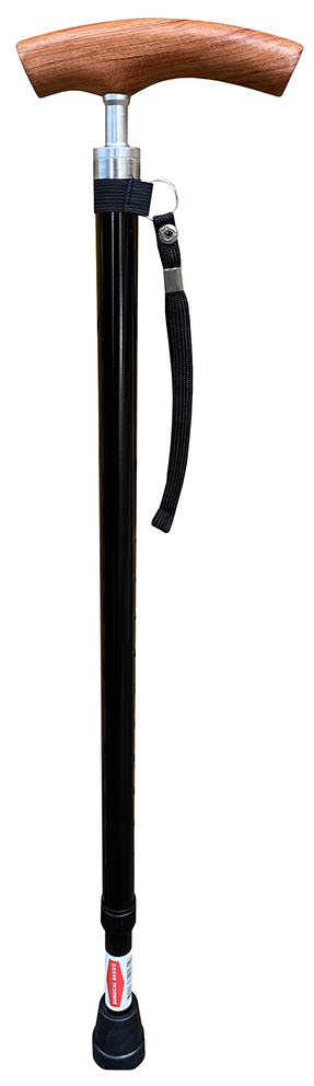 Surgical Basics Walking Stick Wood Handle Black 72-95cm
