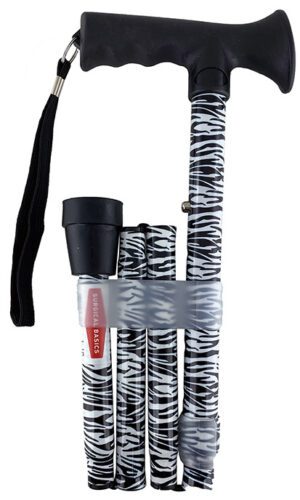 Surgical Basics Walking Stick Zebra Tpr Hndle With Strap Adjustable 73-85cm