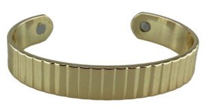 Clearance - 3p Magnetic Wrist Bangle Gold Ridged