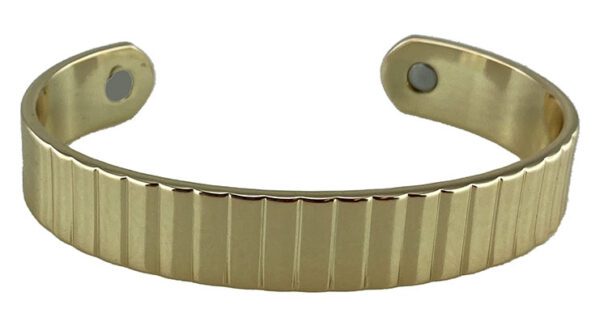 Clearance - 3p Magnetic Wrist Bangle Gold Ridged