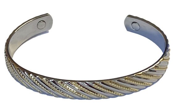 Magnetic Wrist Bangle Gold/silver Ridged