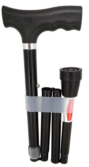 Surgical Basics Walking Stick Black Folding Adjustable 73-85cm