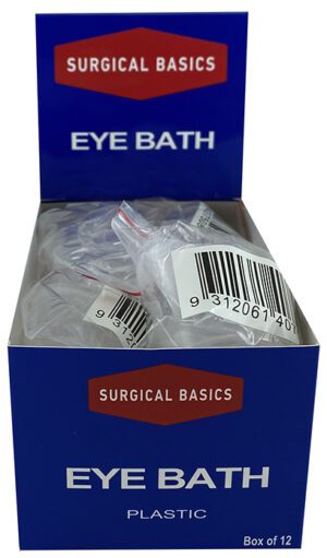 Surgical Basics Eye Bath Plastic Individually Wrapped & Barcoded Display Of 12