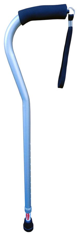 Surgical Basics Walking Stick Aluminium Offset Silver Adjustable 72-95cm