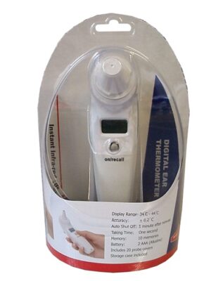 Surgical Basics Thermometer Digital Ear (20 Probe Covers & Case)