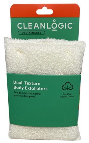 Clearance - Cleanlogic Sustainable Dual Texture Body Exfoliator 2pk