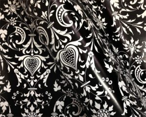 Paper Roll White Florentine On Black 50cm X 60m