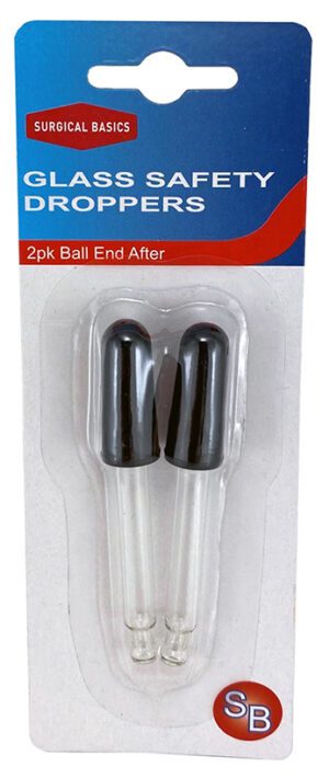 Surgical Basics Glass Safety Droppers (ball End) 2 Pack - Used To Count Drops