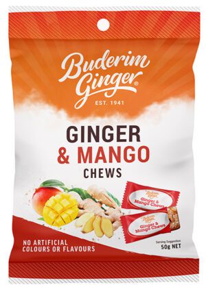 Buderim Ginger Mango Chews 50g