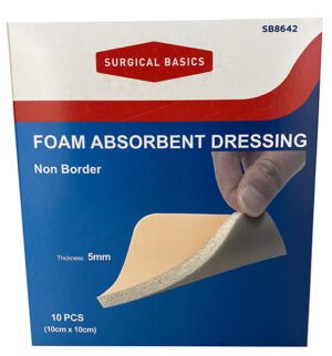 Surgical Basics Foam Absorbent Dressing 10 X 10cm Display Of 10