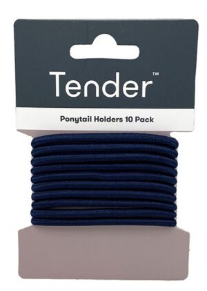 Tender Hair Elastic Thick Navy Card 10 Pack