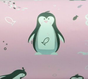 Paper Roll Kids Penguins On Pink 50cm X 50m