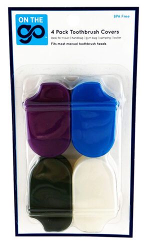 On The Go Travel Toothbrush Covers 4 Pk