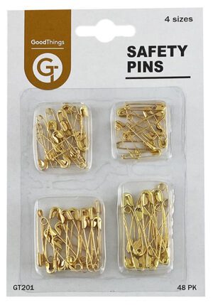 Safety Pins 4 Sizes (000-1) Gld 48pk