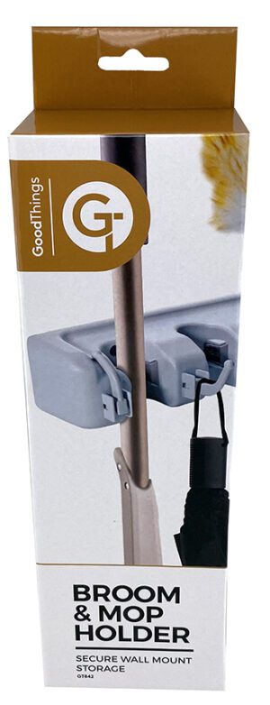 Goodthings For Home Broom & Mop Holder White 3 Position