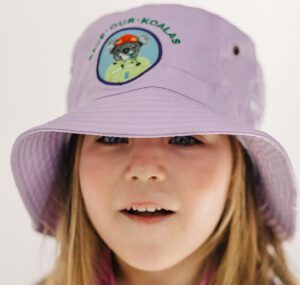 Wires Kids Bucket Hat Koala Lilac Large