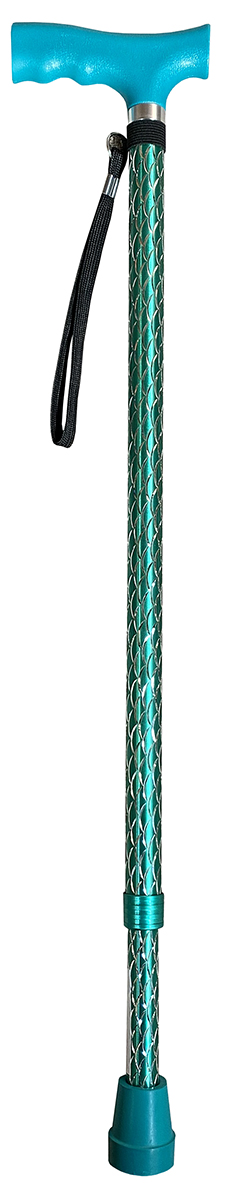 Walking Stick Engraved Emerald Adjustable 72-95cm