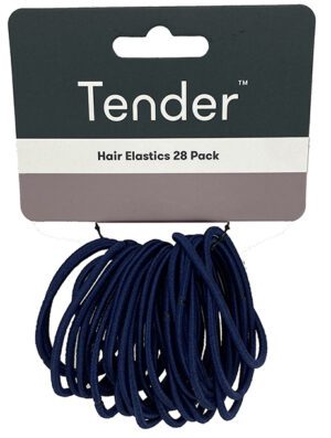 Tender Hair Elastic Navy Card 28 Pack