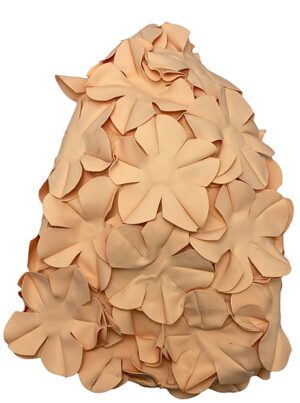 Rubber Floral Swim Cap Pastel Peach