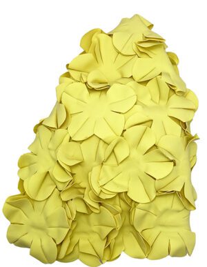 Rubber Floral Swim Cap Yellow