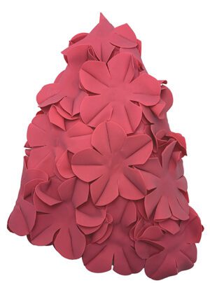 Rubber Floral Swim Cap Red