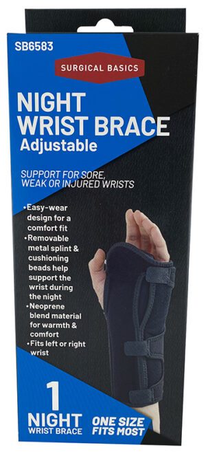 Surgical Basics Wrist Brace Night - Adjustable