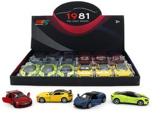 Die Cast Super Car (4 Designs) Display Of 12