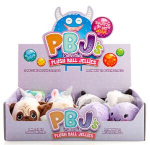 Plush Ball Jellies (6 Designs) Display Of 12