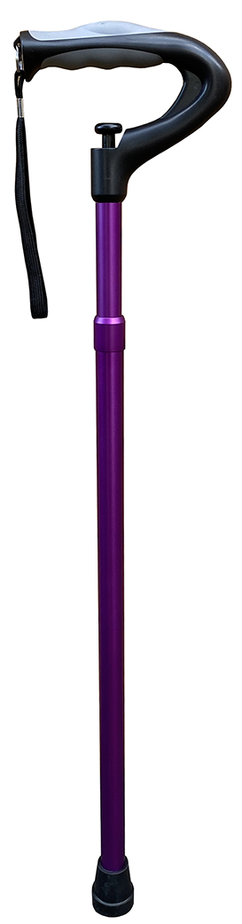 Walking Stick Purple Push Button Adjustable 66-106cm